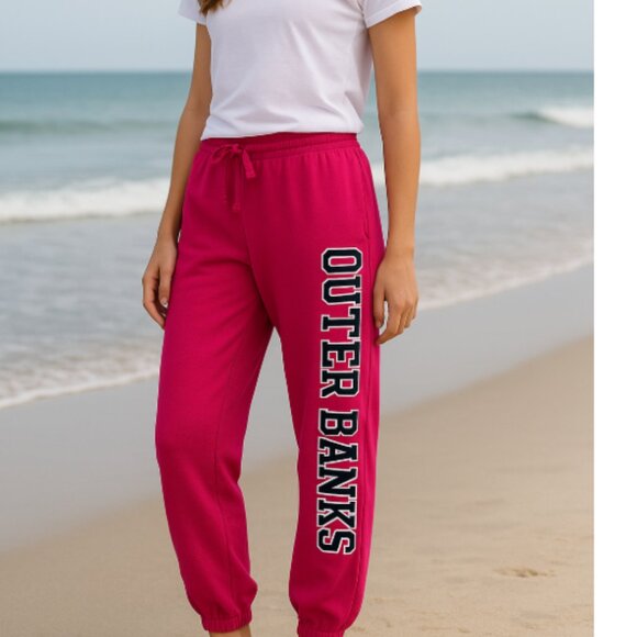 Lagaci Est. 1998 Womens Hot Pink Cotton Outer Banks Jogging Pants Size L Workout - Picture 1 of 11
